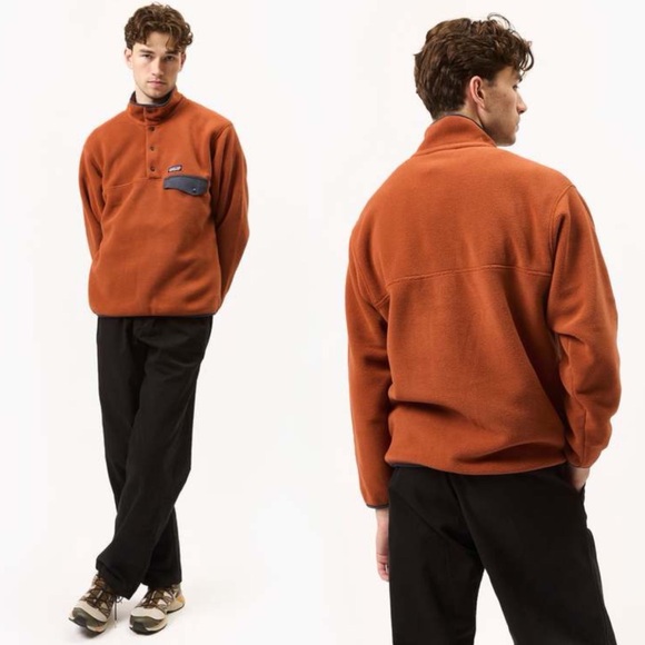 Patagonia Other - Patagonia Men's Lightweight Synchilla Snap-T Fleece Pullover Burnished Red Sz M
